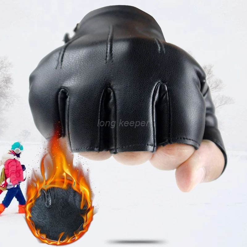 Перчатки с закрытыми пальцами для мужчин и женщин из ПУ кожи | Аксессуары одежды