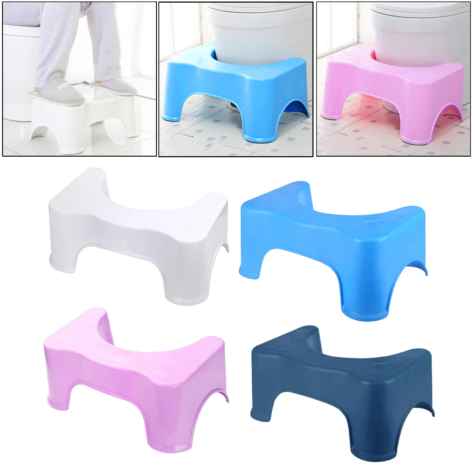 

40cm Plastic Foot Step Up Stool Kitchen Home Children Adults Kids ,Anti-skid Plastic Convenient Toilet Ladder