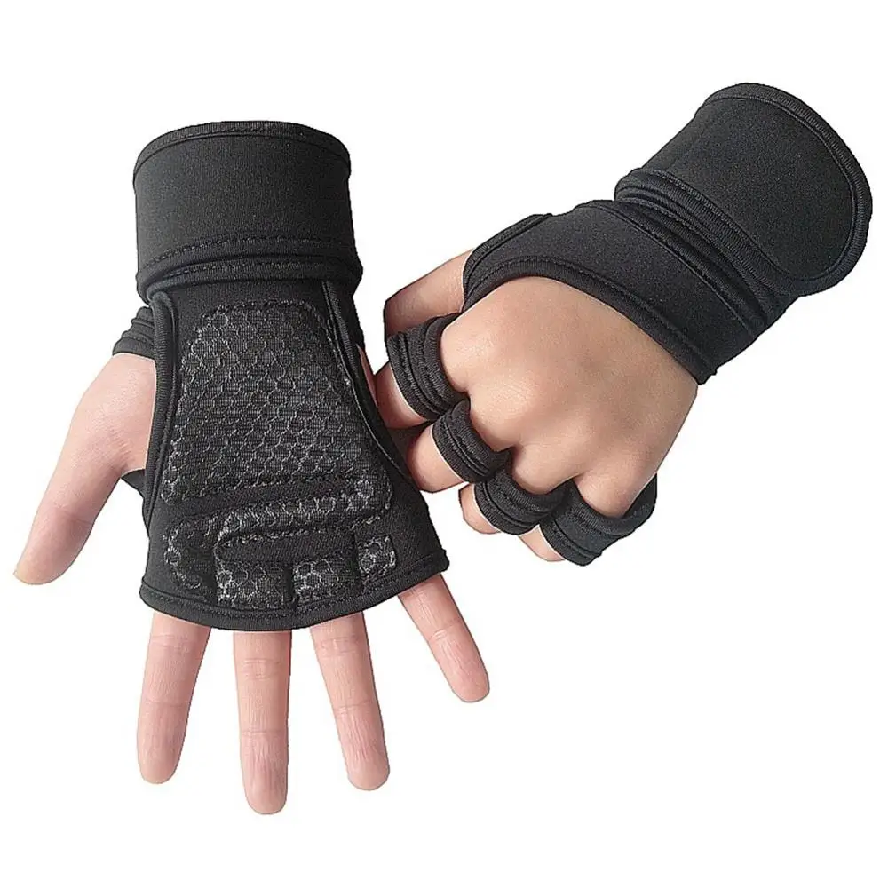 

Weight Lifting Fitness Gloves With Wrist Wraps Silicone Gel Full Palm Protection Gym Workout Gloves Power Lifting Equipment