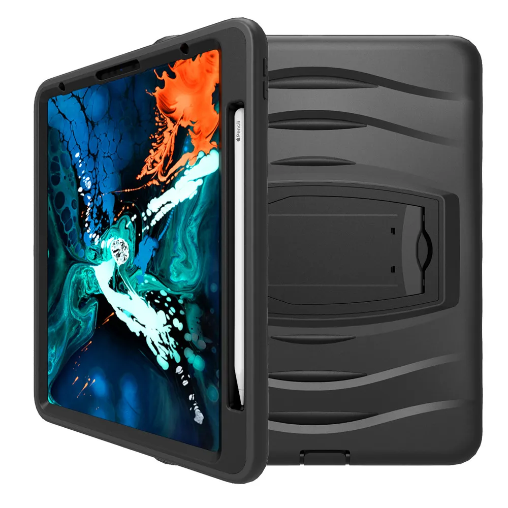 Для Apple iPad Pro 12,9 планшетный чехол 3-в-1 прикрепляющийся к противоударный PC+ силиконовый защитный чехол для планшета с кронштейн и держатель для ручки