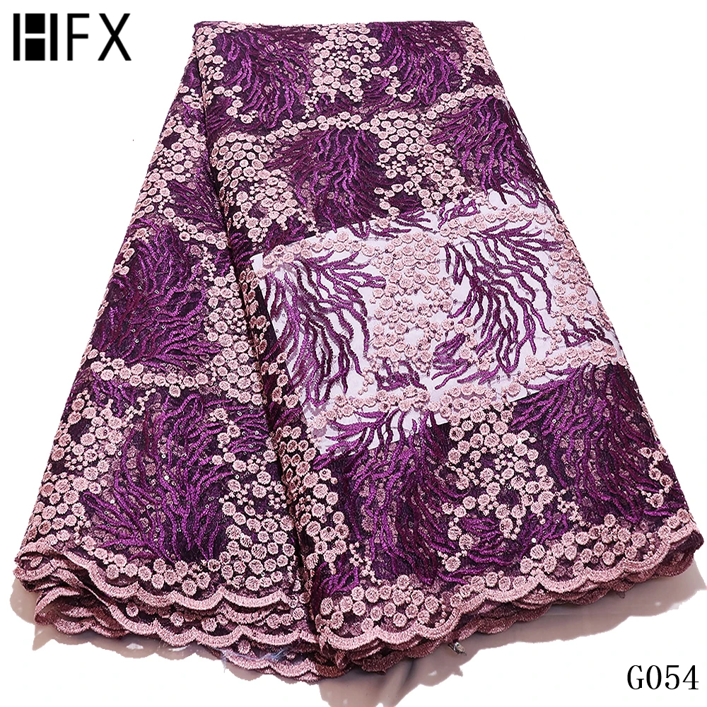 Новейшая темно синяя Тюлевая кружевная ткань HFX Высококачественная Европейская