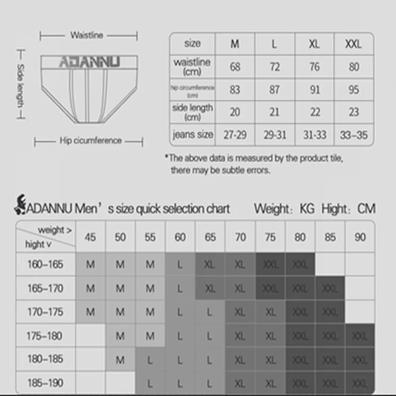 

ADANNU Sexy Gay Underwear Breathable Men Briefs Cotton Calcinha Hombre U Convex Pouch Male Panties Low Waist Brief Slip AD214