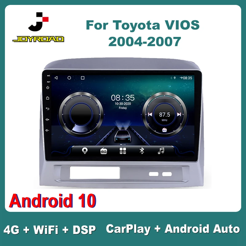 

9" For TOYOTA VIOS 2004-2007 Android 10 Carplay Auto 4G Sim WiFi DSP RDS Car Radio Stereo Multimedia Video Player GPS 2Din