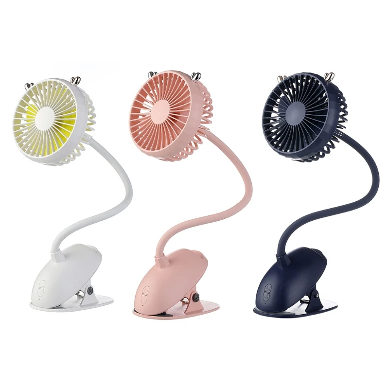 

H7JF Cute Deer Clip on Fan 3 Speeds Fast Air Circulating USB Fan, Flexible Neck Sturdy Clamp Portable Fan for Outdoor Indoor