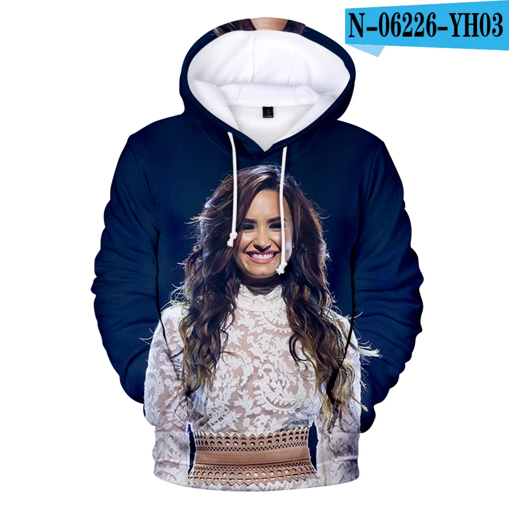 Горячая Распродажа толстовки Demi Lovato толстовки с 3D принтом Мужская/Женская Harajuku одежда с длинным рукавом с капюшоном размера плюс пуловер - Цвет: 3D