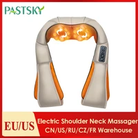 u shape electrical shiatsu body shoulder neck massager shawl back infrared heated kneading acupoint carhome massage health care