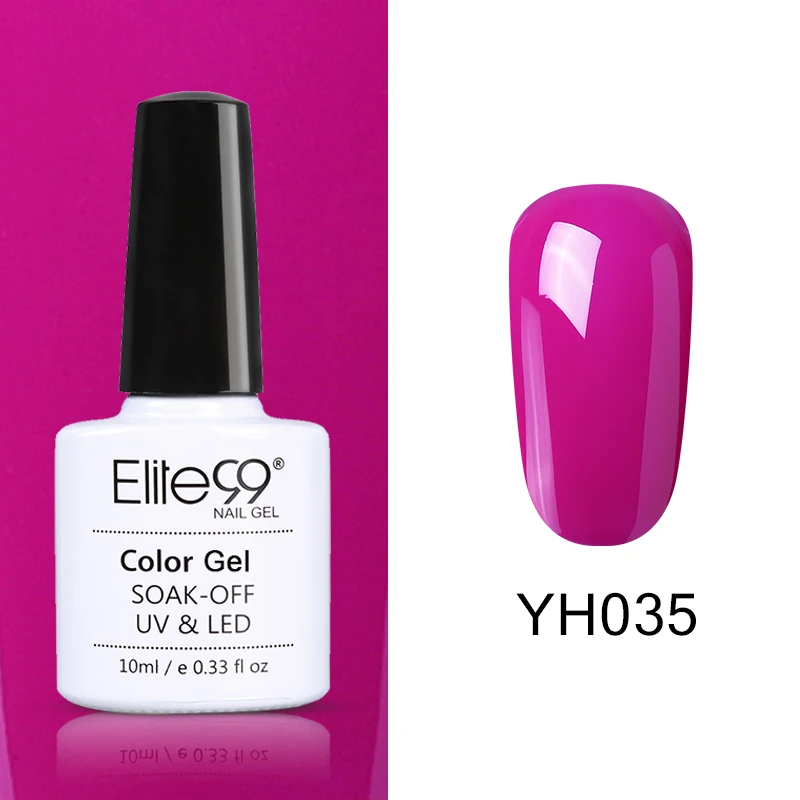 YH035 Elite99 Vernis Полупостоянный 10 мл Светодиодный УФ-гель замачиваемый пурпурный цвет светодиодный лак для ногтей нужна лампа отверждения Гель-лак - Цвет: YH035