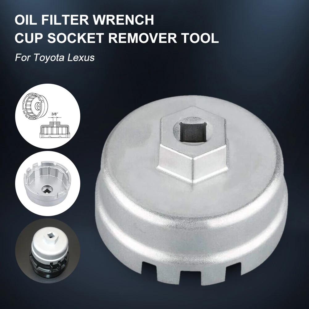 

Инструмент для снятия крышки масляного фильтра алюминиевый ключ для фильтра 65 мм 14 канавки картридж для Toyota Lexus Camry Highlander ручные инструменты