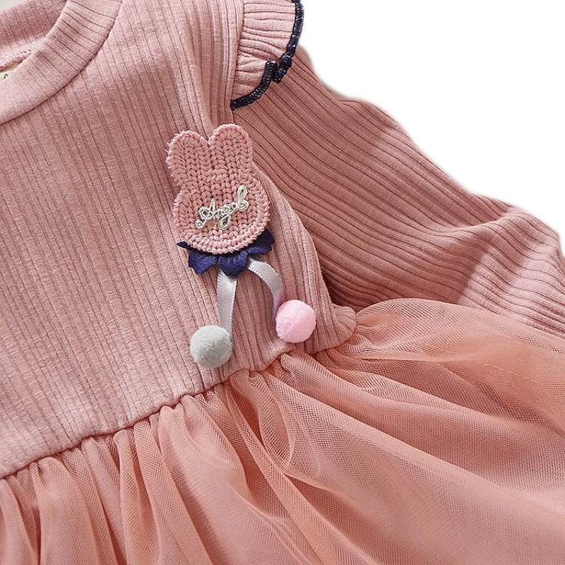 Повседневное платье для девочек на весну и осень детские платья из мягкого