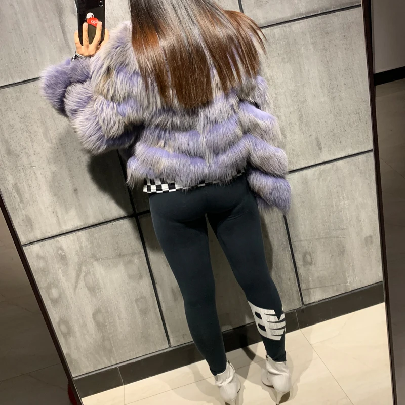 

natural women ladies real fox fur jacket