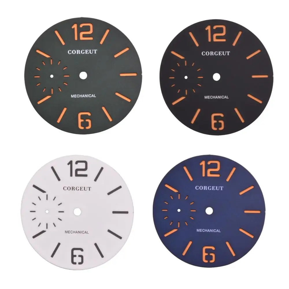 Шкала с оранжевыми цифрами 38 5 мм Черная/синяя/зеленая/белая для ETA 6497 ST3600 |