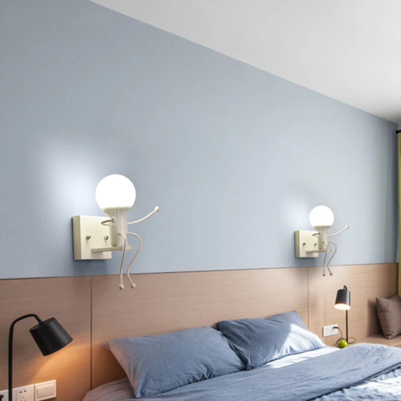 Настенный комнатный светильник s винтажный робот для гостиной спальни зеркала