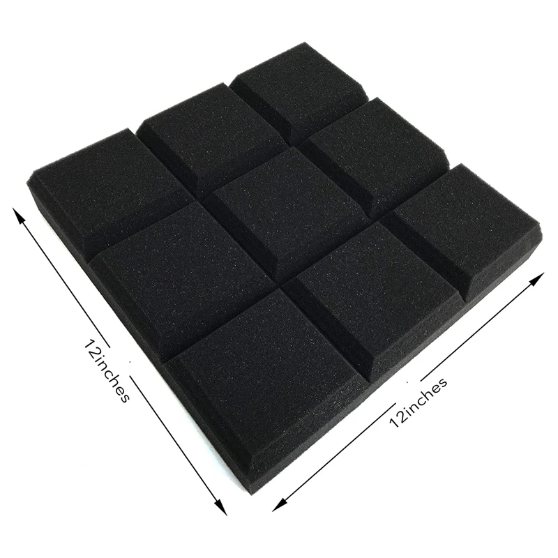 

24 Pack 2 x 12 x 12 Inch Acoustic Foam Panels, Sound Panels Wedges Insulation Absorbing, 9 Blocks Square Design Promotion