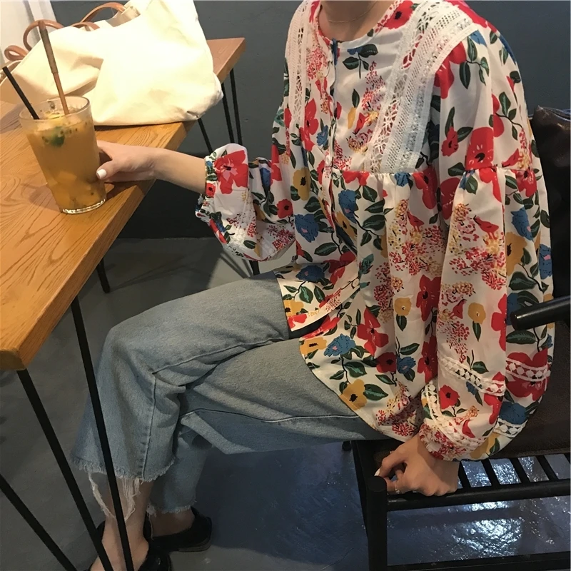 Шифоновый кардиган в стиле ретро с принтом снежинки и длинным рукавом кимоно