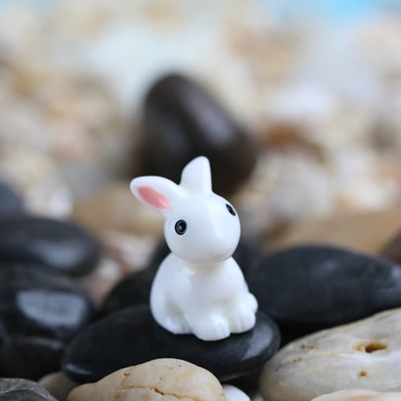2 шт. мини-кролик садовое украшение миниатюрное статуэтка горшок для растений