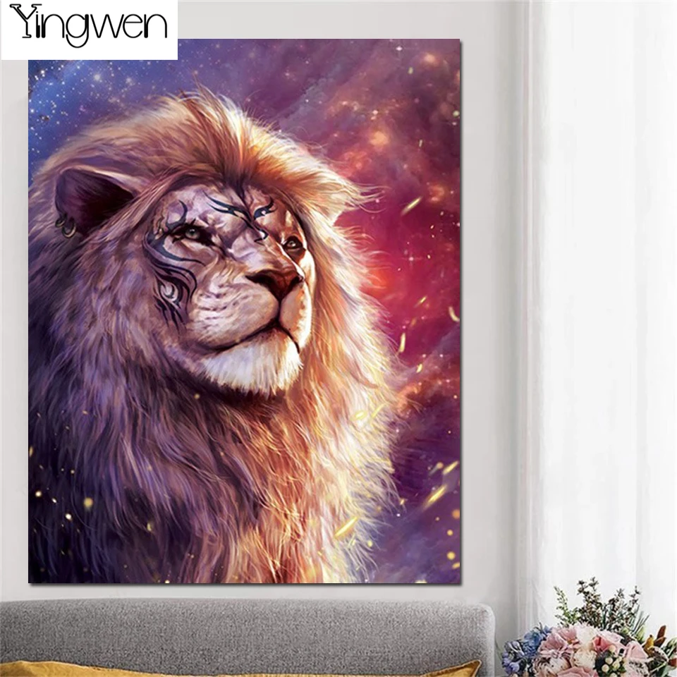 

5D DIY Diamond Painting Tattoos Lion Domineering Animal Full Diamond Embroidery Rhinestones Pictures Mosaic Craft Kit Home Decor