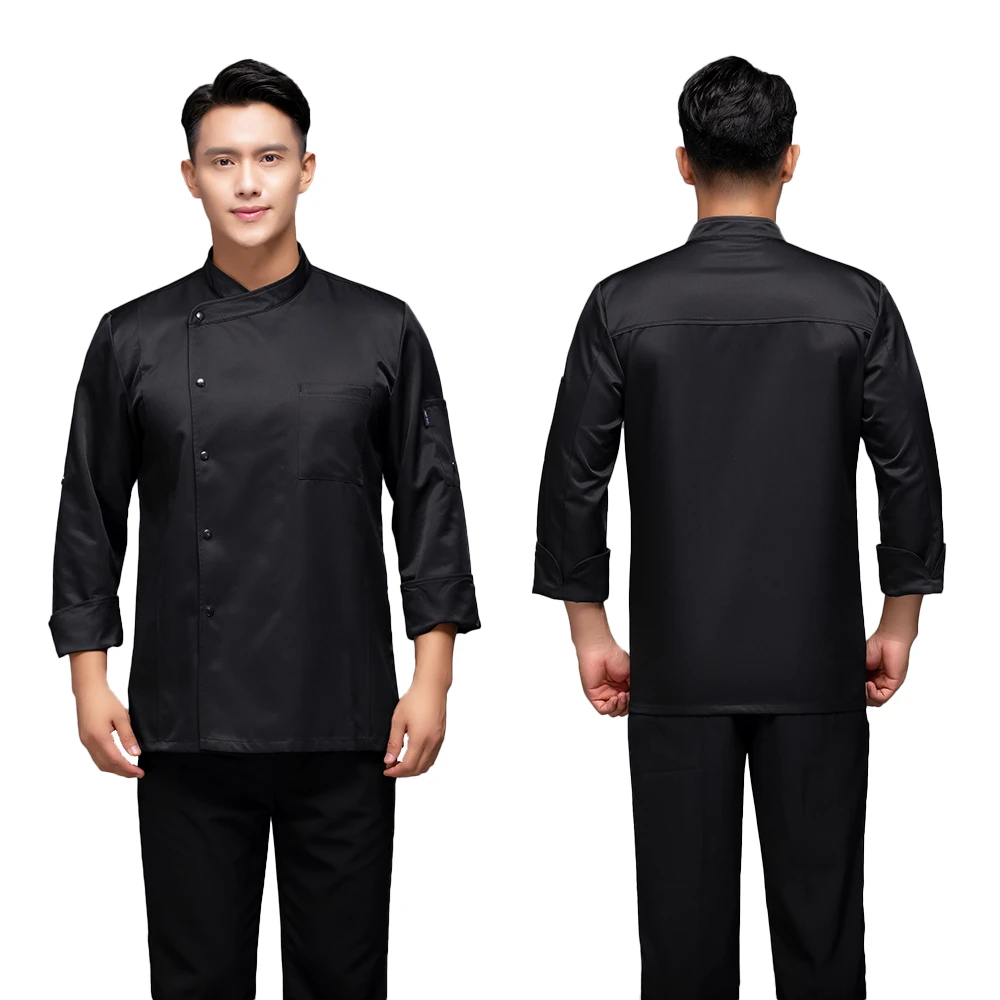 Женские и мужские шеф-повар куртка одежда с длинным рукавом однотонные Цвет