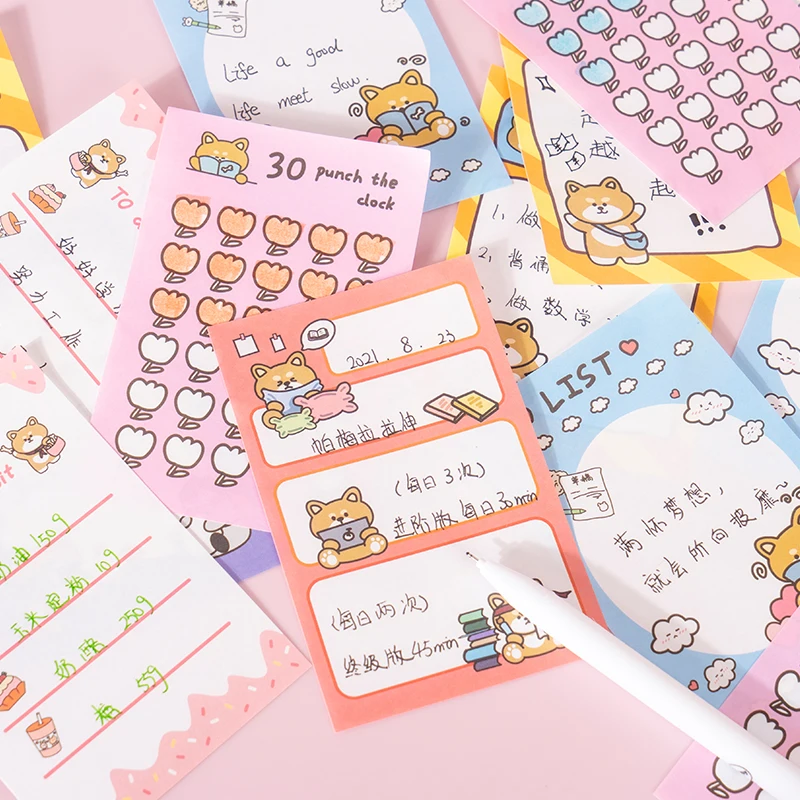 Yoofun 100 листов Kawaii Shiba Inu блокноты для записей с милой собакой ежедневные