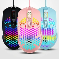 pohiks 1pc professional rgb led backlit light gaming mouse honeycomb hollow adjustable 6400dpi ergonomic design mice