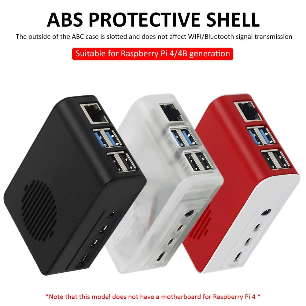 ABS защитный чехол с бликовым вентилятором простой цветной пряжкой для Raspberry Pi 4 8 5*5