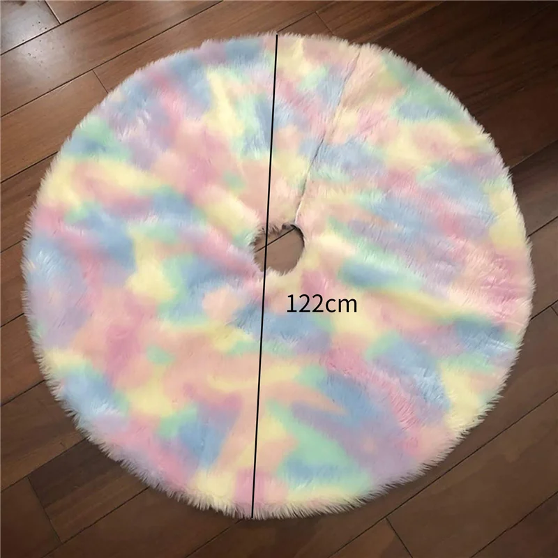 

Christmas Tree Skirt Colorful Plush Rainbow Tree Skirt Christmas Tree Skirt Christmas Decoration for Christmas Crafts