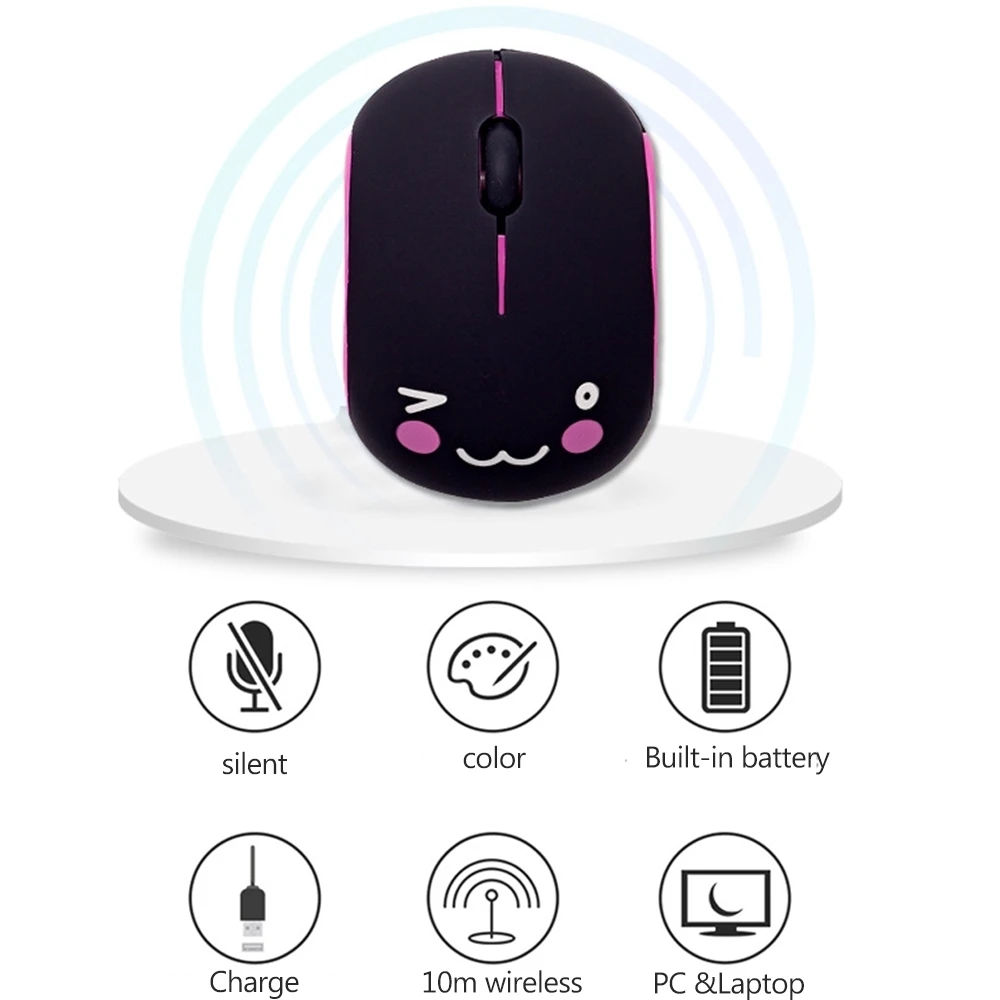 CHYI симпатичная беспроводная мышь перезаряжаемая Бесшумная компьютерная