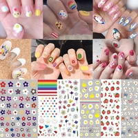 3d nail stickers toy for girls makeup props fried egg strawberry nail decal cartoon birthday gift