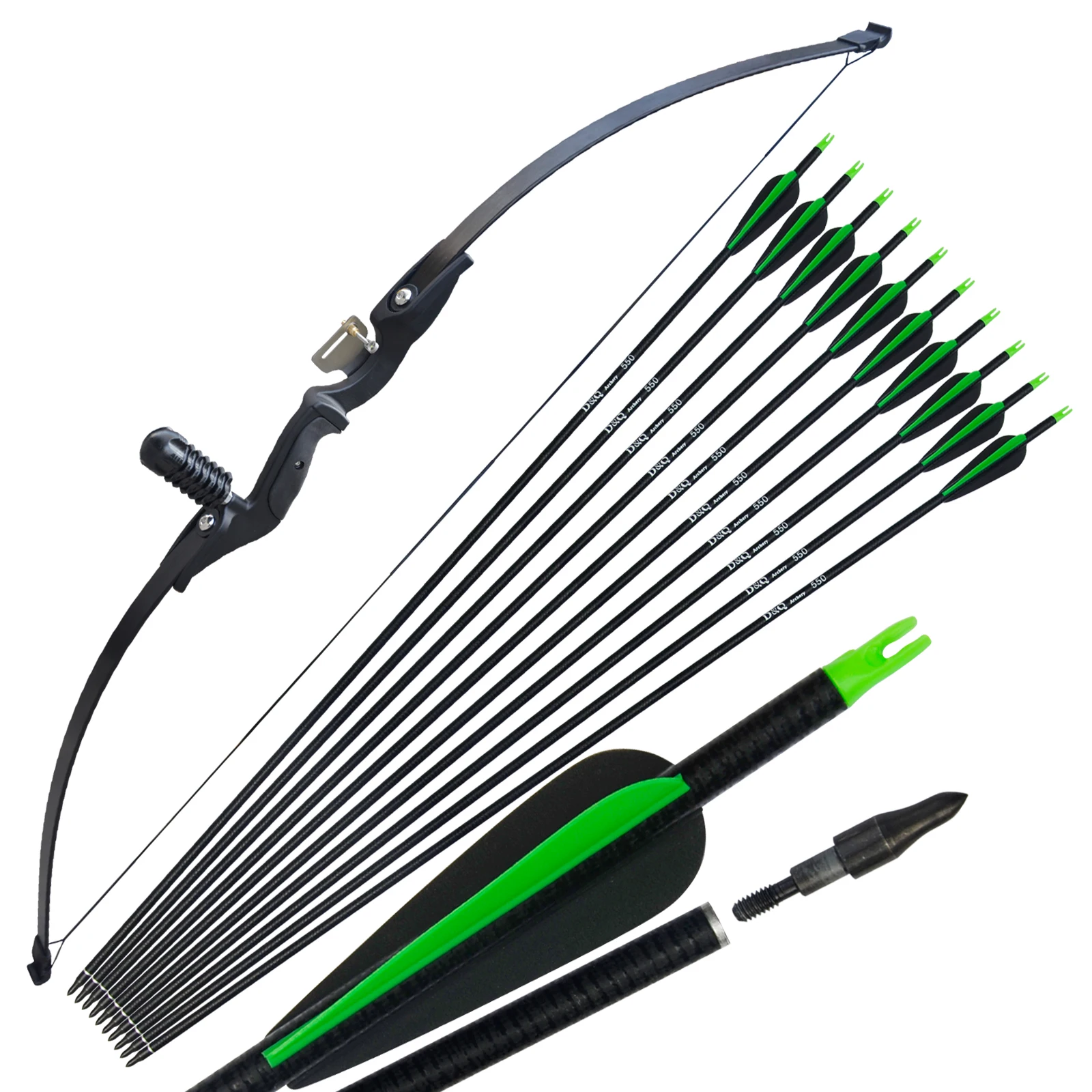 Archery Bow 30 Lbs Recurve With Sight And Arrow Rest For Beginner Hunting Shooting Game Outdoor Sports Right Hand | Спорт и