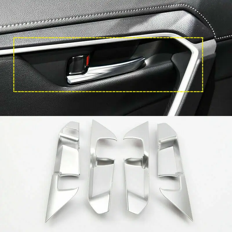LHD ABS матовая внутренняя дверная ручка крышка чаши отделка 4 шт. для Toyota RAV4