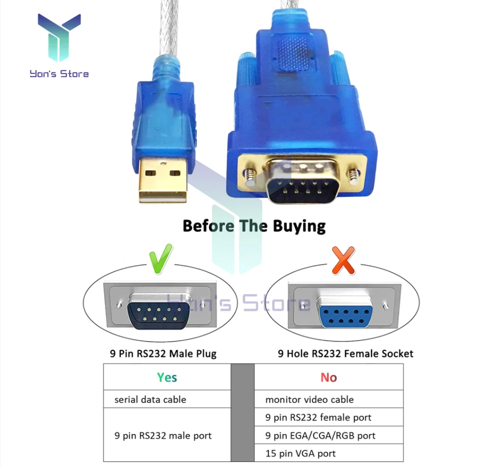9-контактный кабель USB на RS232 DB9 USB-коннектор COM-порт адаптер конвертер порт для