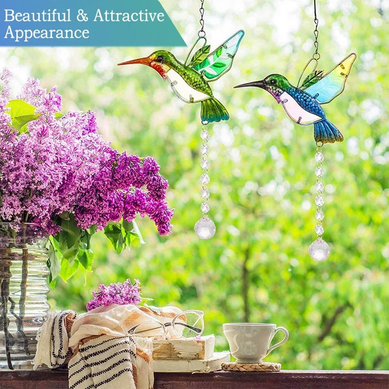 

Витражные подвески для окон, подвески в виде птиц, Ловца солнца, кристаллы, витражные Подвески с прозрачными кристаллами