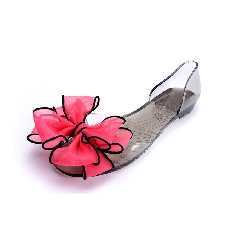 Сандалии-желе женские прозрачные Повседневная пляжная обувь на плоской подошве