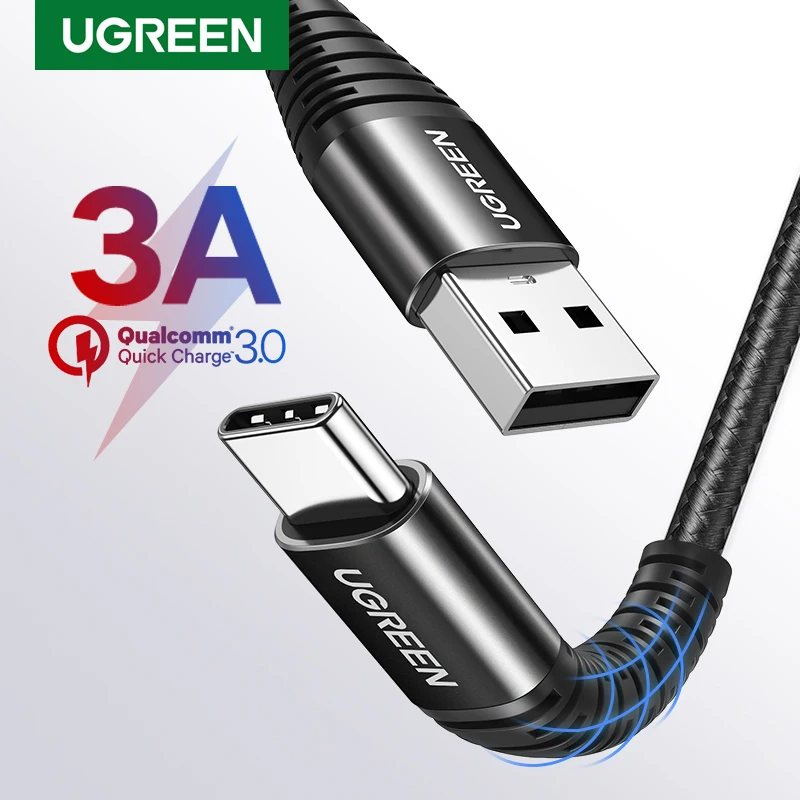 Универсальный USB type-C кабель Ugreen для быстрой зарядки и передачи данных 3 цвета на