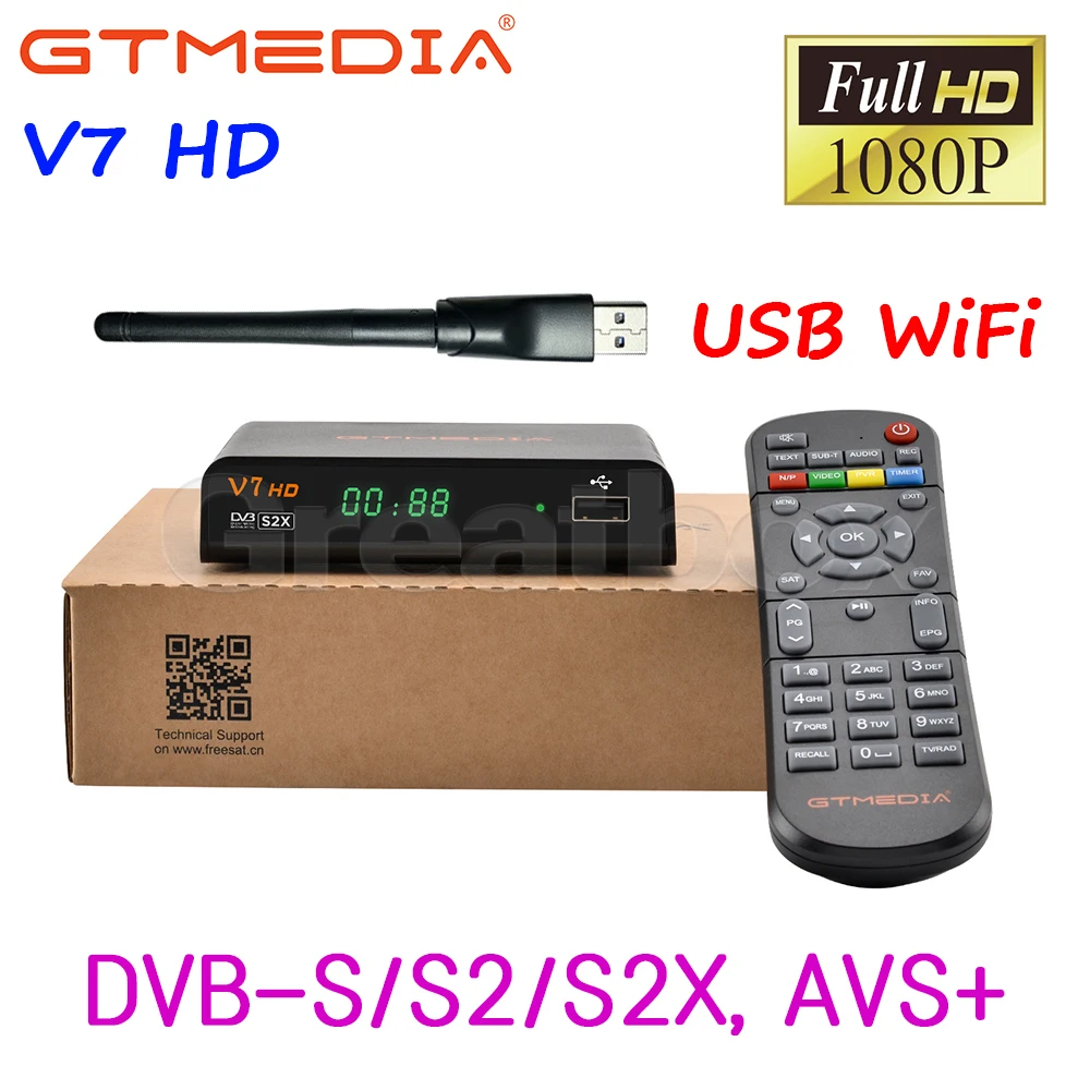 GTMEDIA V7HD V7 HD Поддержка DVB-S/S2/S2X AVS + Авто ролл Full PowerVu Unicable USB Wifi ключ Youporn | Электроника