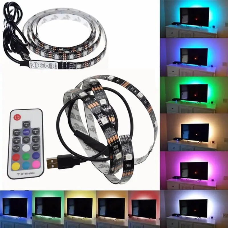 

LED String Light RGB Computer TV Backlight Self-adhesive Flexible 5V USB LED Strip Light with Remote Control