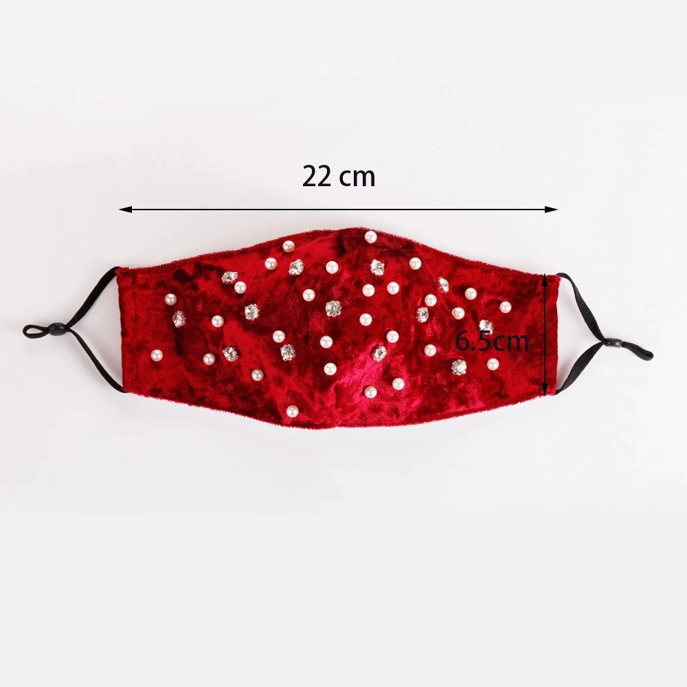 

Washable Reusable Mouth Mask Unisex Shining Pearl Rhinestone Mouth Caps Masks Party Masquerade Fashion Protective Mascarillas