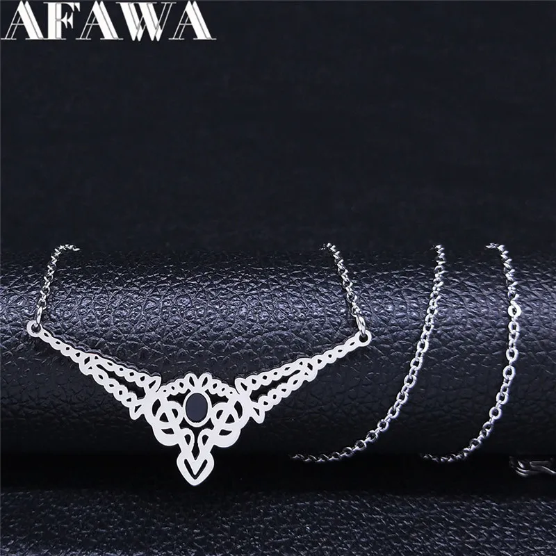 

2023 New Fashion Irish knot Stainless Steel Necklace for Women Black Color Statement Necklace Jewelry accesorios mujer N897S02