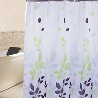 on sale new leaves patten waterproof shower curtain set with 8 hooks bathroom curtains 3jl547