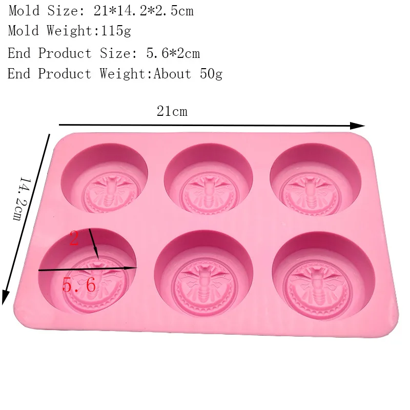 6 круглых силиконовых форм в форме пчелы креативный ручной работы мыло для