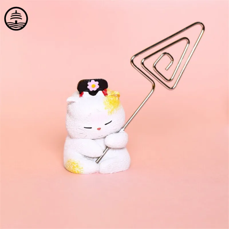 

Lucky Fortune Cat Memo Folder Art Sculpture Decorations Mini Animal Statue Resin Craft Home Decor Living Room Desktop Ideas Gift