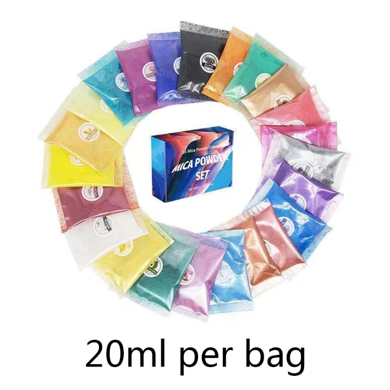 

24 Colors Cosmetic Grade Pearlescent Natural Mica Mineral Powder Epoxy Resin Dye Pearl Pigment DIY Jewelry Crafts Making Accesso