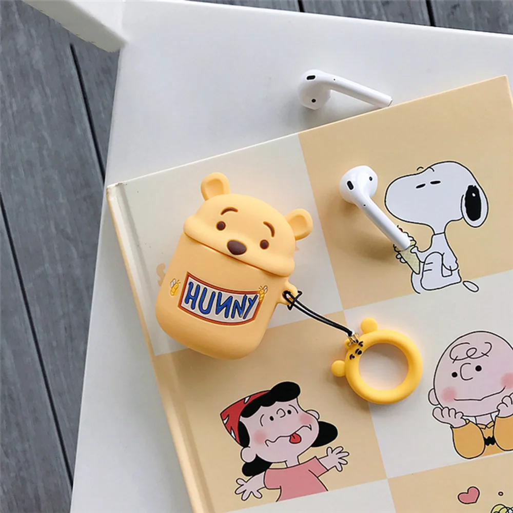 909002 Сумка для Apple Airpods, 2 поколения, Мультяшные наушники, защитные чехлы, беспроводной ремешок, гарнитура, силиконовая коробка - Цвет: 909002