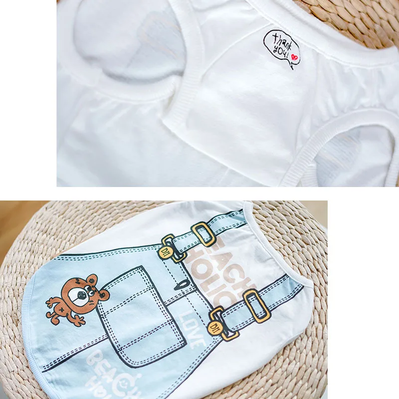 Летняя одежда для собак хлопковая футболка Vests Одежда маленьких средних костюм