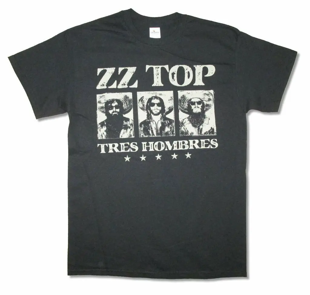 ZZ Top 3 Hombres 2015 черная футболка новая официальная группа Merch|Мужские футболки| |