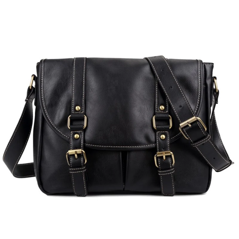

Men Vintage British Satchel Superior Multifunction Briefcase Crossbody Single Shoulder bags 12 inch Notebook Messenger Bags