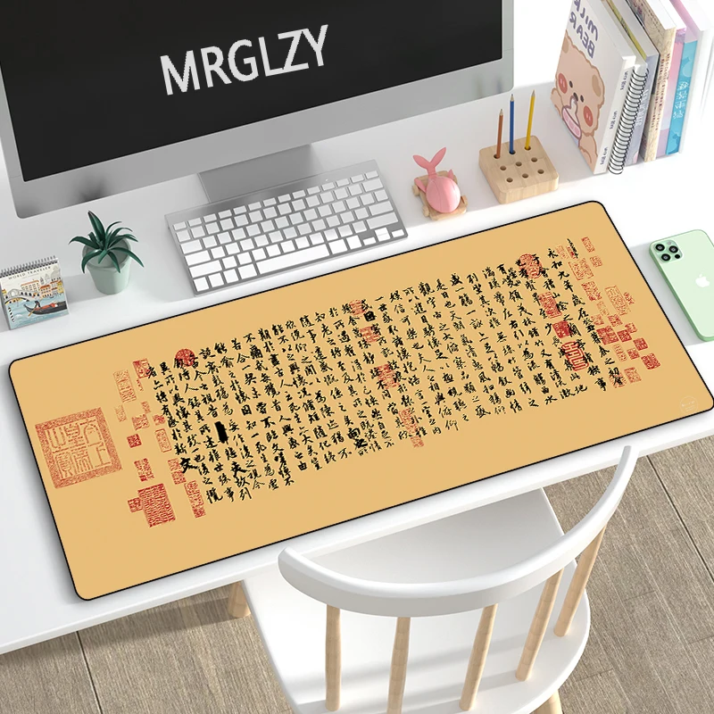 

Drop Shipping Chinese Style Calligraphy Painting Mouse Pad Rubber Large Desk Mat Gaming Mouse Pad Keyboard Mousepad for LOL CSGO