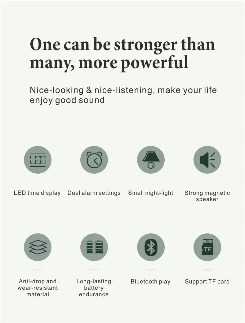 Беспроводная колонка громкий динамик будильник Синие зубы уличная