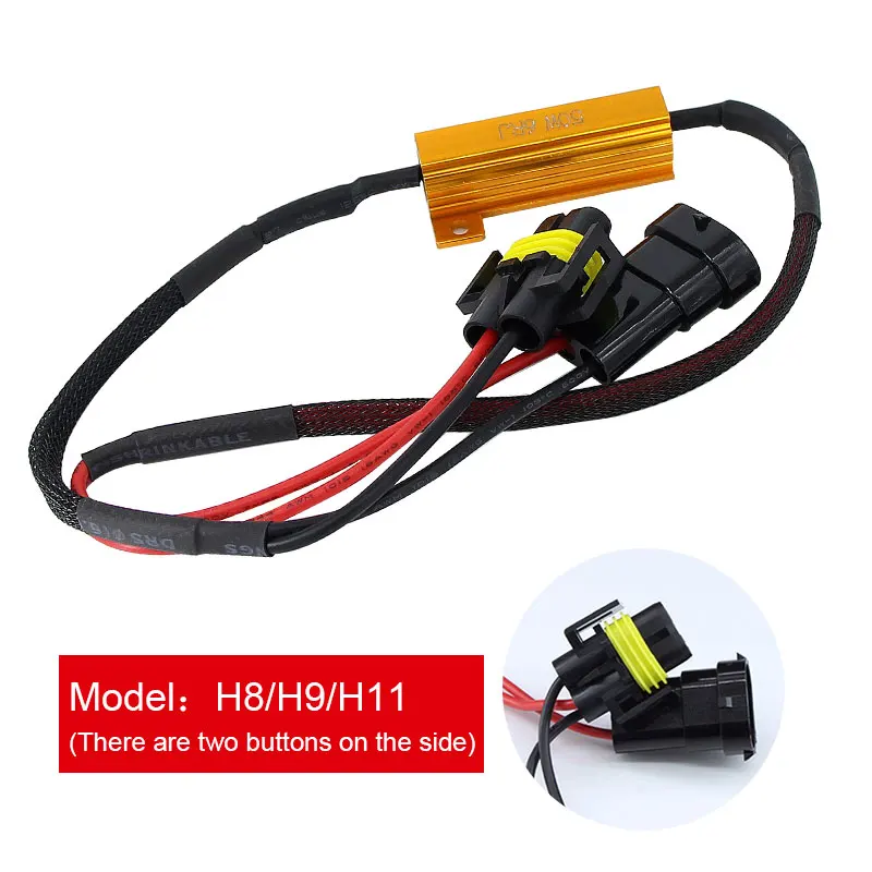 

2X 50W H4 H7 H11 9006 hb3 hb4 h9 h8 h10 Car Load Resistor Error Canceller LED Decoder Canbus Free Wiring Canceller Decoder Light