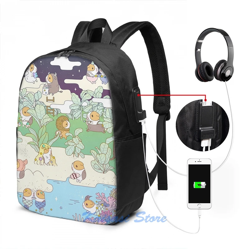 Забавный рюкзак Bubu с графическим принтом морской свинки гороскоп земля