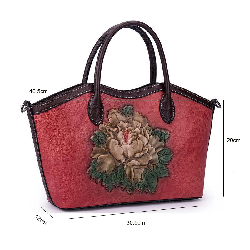 

Bestform High Quality Genuine Leather Bag Women Handbag 2020 New Handmade Embossing Large capacity Shoulder&Crossbody Bags